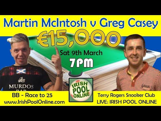 Martin McIntosh v Greg Casey - €15,000 Blackball Money Match 2019