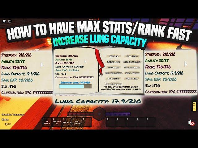 HOW To Have MAX STATS/RANK FASTER + INCREASE LUNG CAPACITY In Wisteria