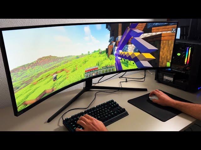 Samsung Odyssey G9 Super Ultrawide MINECRAFT Gameplay! (RTX 3070)