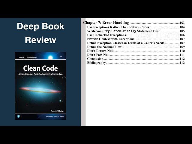 Clean Code. Chapter 7: Error Handling.