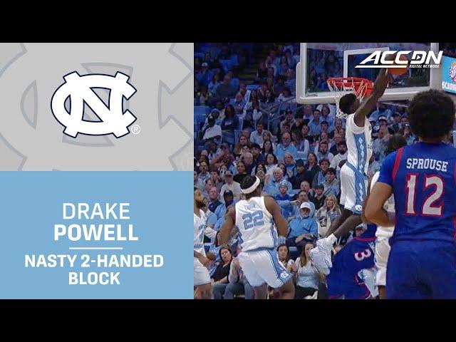 UNC's Drake Powell With The Michael Jordan-Esque Two-Handed Blocked Shot