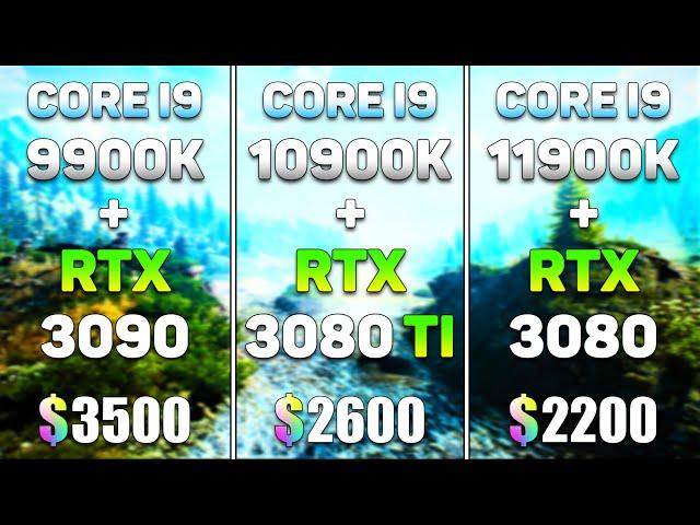 Core i9 9900K + RTX 3090 vs Core i9 10900K + RTX 3080 Ti vs Core i9 11900K + RTX 3080