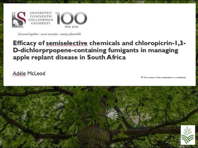 Efficacy semiselective chemicals and fumigants agains ARD. (A McLeod)