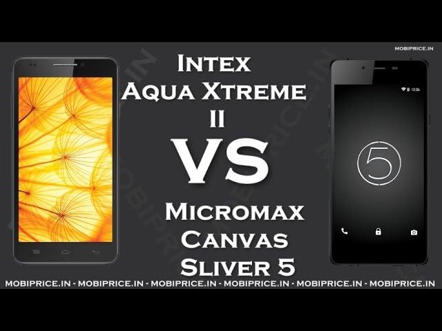 Compare Online Micromax Canvas Sliver 5 VS Intex Aqua Xtreme II Price, Specification, Review