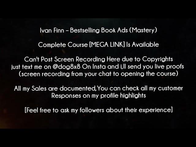 Ivan Finn Course - Bestselling Book Ads (Mastery) download