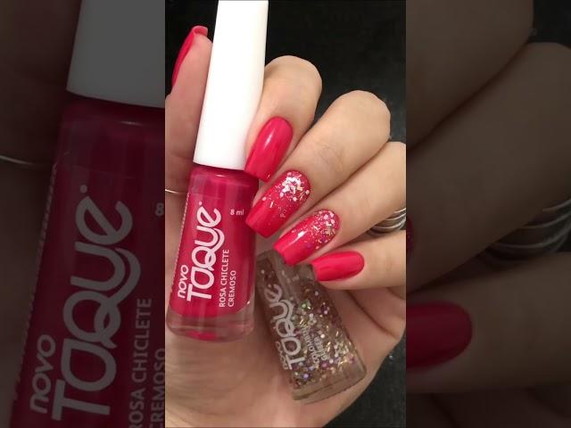 Amo uma esmaltação com glitter #nails #unhas #esmalte #glitter #unhasnaturais #rosa #unhasdecoradas