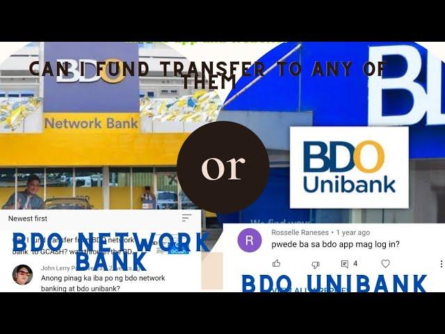 BDO Unibank and BDO network bank. Are they the same? (side by side comparison) answering FAQ