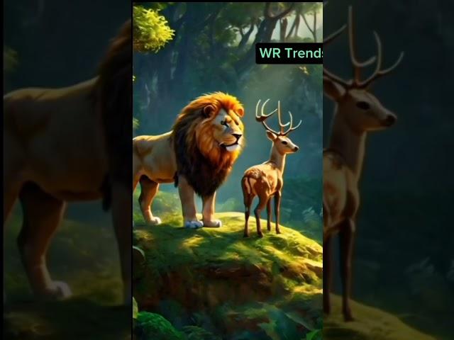 The Unlikely Friends                                 #lione #deer #youtubeshort #story #wr trends