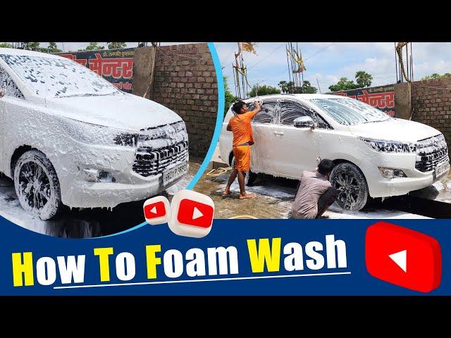 Innova crysta car wash || How to foam wash car |innova crysta washing video | Car wash business Plan