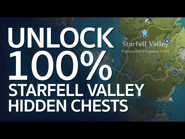 UNLOCK Starfell Valley 100% All secrets and hidden chests revealed! Mondstadt - Genshin Impact