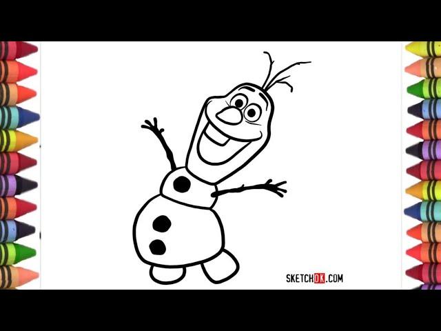 How to draw Olaf from Frozen, Olaf drawing, Frozen movie colouring pages, Frozen cartoon drawing