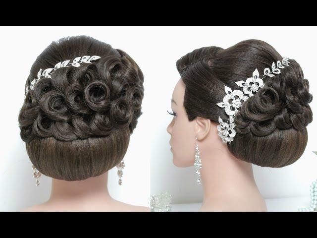 Bridal hairstyle for long hair tutorial. Stunning wedding updo.