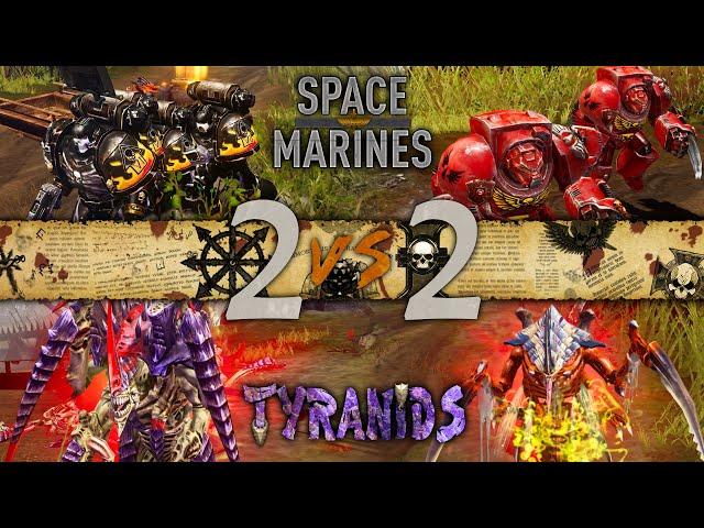 Warhammer 40,000: Dawn of War 2 - 2v2 Faction Battle | Space Marines vs Tyranids