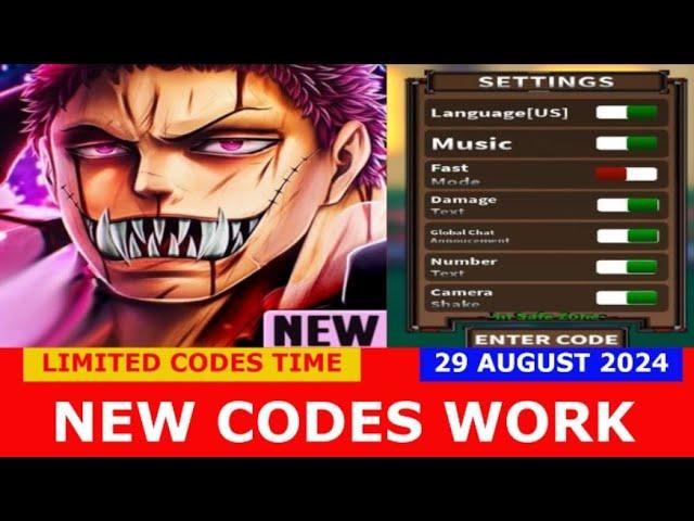 *NEW CODES* [DOUGH REWORK + FREE FRUIT CODE] Z Piece ROBLOX | LIMITED CODES TIME | August 29, 2024