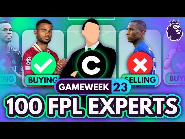 FPL GW23 EXPERT Transfer Trends & Best Captains?  100 Experts Reveal Gameweek 23 Team Plans