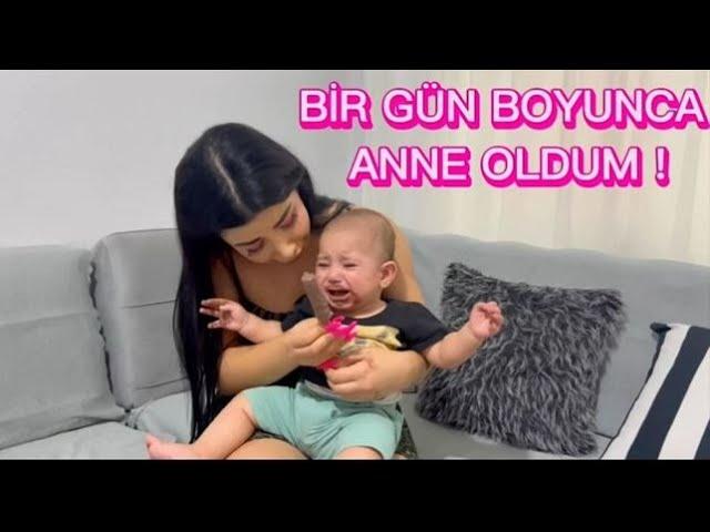 BİR GÜNLÜĞÜNE ANNE OLUP BEBEK BAKMAK ! ( BEBEK AĞLADI )