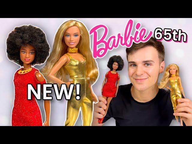 NEW 65th Anniversary BARBIES! Fashionistas No. 221 & 222. 1979 Black Barbie & 1980 Golden Dreams !