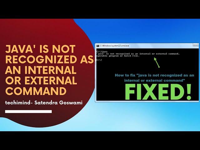 how to fix java' is not recognized as an internal or external command