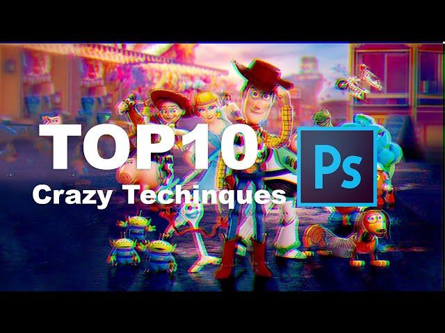 TOP 10 CRAZY PHOTOSHOP TECHNIQUES (UNDER 2 MINUTES)