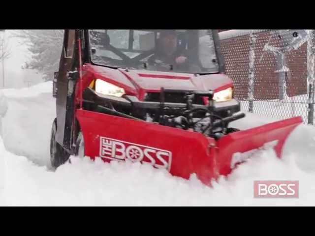 BOSS UTV Power-V XT Plow In Action