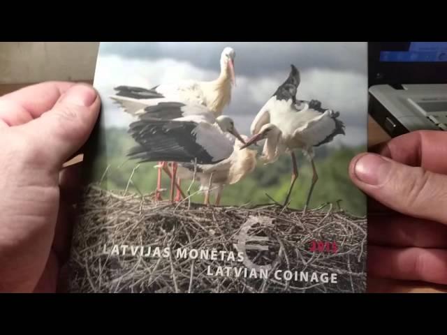 Overview . New. Commemorative 2 euro Stork. Latvia.