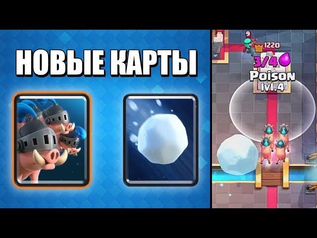 НОВЫЕ КАРТЫ CLASH ROYALE - КОРОЛЕВСКИЕ КАБАНЫ И ГИГАНТСКИЙ СНЕЖНЫЙ ШАР