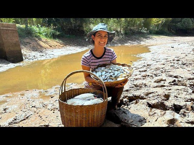 Tempo de seca, fizemos a limpeza ecológica do açude e garantimos peixes para muitos dias