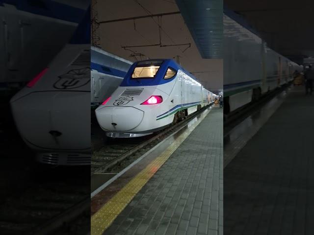 Afrosiyob Train Arriving from Samarkand. #mytravels #mylife #travelvlog #tashkent  #uzbekistan