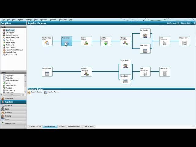 Sage Line 50 Enter purchase order and place purchase order