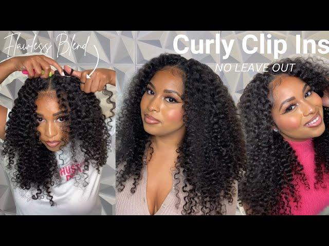 How To: Install 3b/3c Textured Curly Clip Ins Extensions on Natural Hair |NO LEAVE OUT Ft CurlsQueen