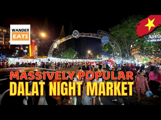 Walk:  The Famous DALAT NIGHT MARKET Tour in 4K