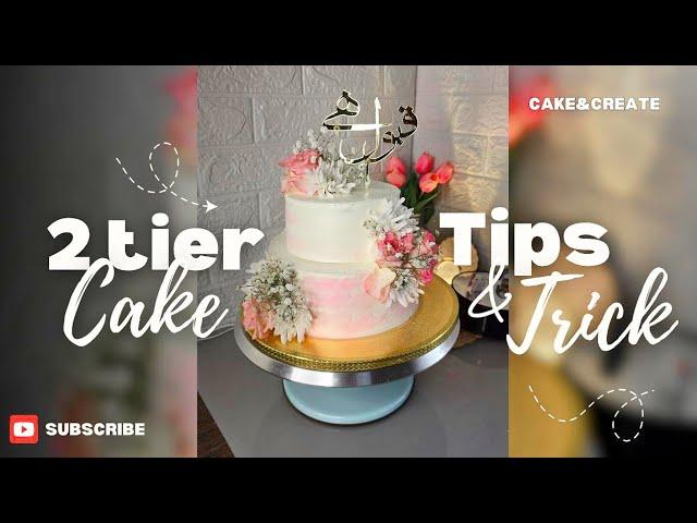 2 Tier Wedding Cake Decorating || Elegant Floral Design| @cake&create-1218