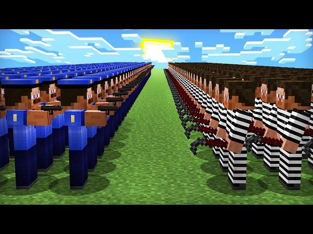 10000 ПОЛИЦЕЙСКИХ ПРОТИВ 10000 ПРЕСТУПНИКОВ В МАЙНКРАФТ | Компот Minecraft