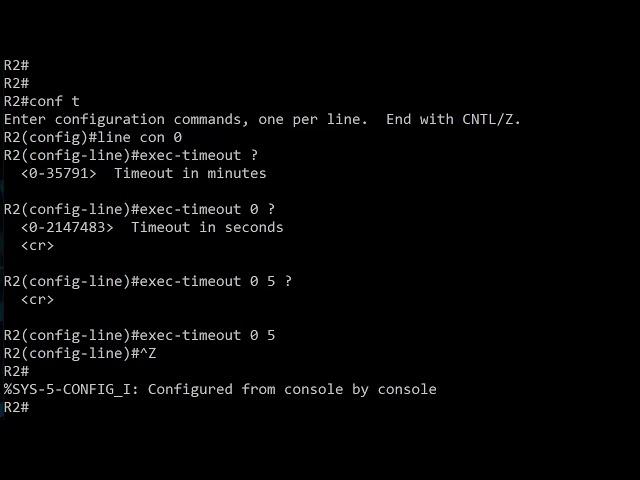 CCNA 200-301 Command Reference:  "exec-timeout"