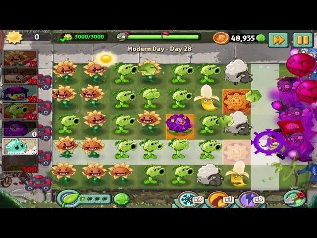 Plants vs Zombies 2: Modern Day - Day 28 Walkthrough