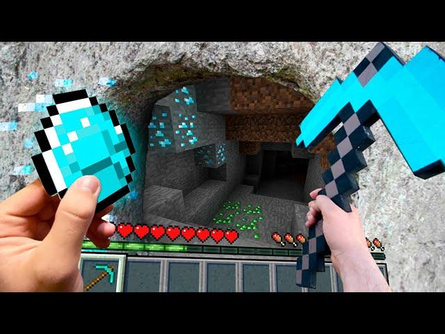 Minecraft RTX in Real Life POV - Realistic Cave in Minecraft Survival Challenge