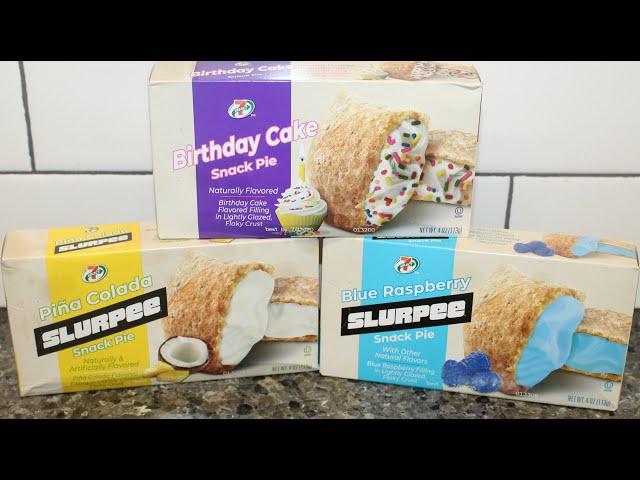 7-Eleven 7 Select Snack Pies: Birthday Cake, Slurpee Piña Colada & Slurpee Blue Raspberry Review