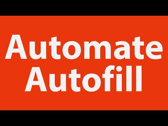 Autofill using Excel VBA