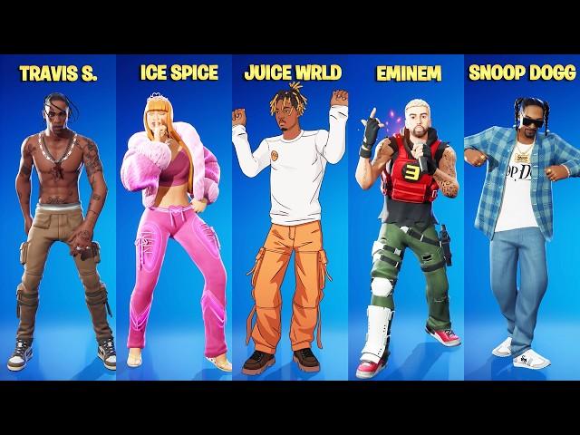 All Fortnite Icon Series Collab Skins, Dances & Emotes (Juice WRLD, Lucid Dreams Eminem, Godzilla)