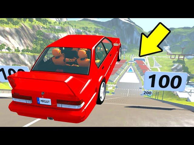 Кто дальше прыгнет! Прыжки машин в длину с трамплина! BeamNG drive челлендж! Бименджи драйв аварии!