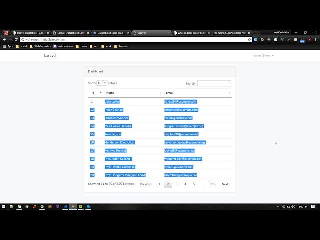 Laravel Datatables