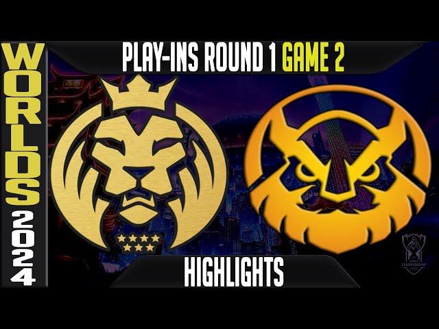 MDK vs VKE Highlights Game 2 | Worlds 2024 Play Ins Round 1 | Mad Lions Koi vs Vikings Esports G2