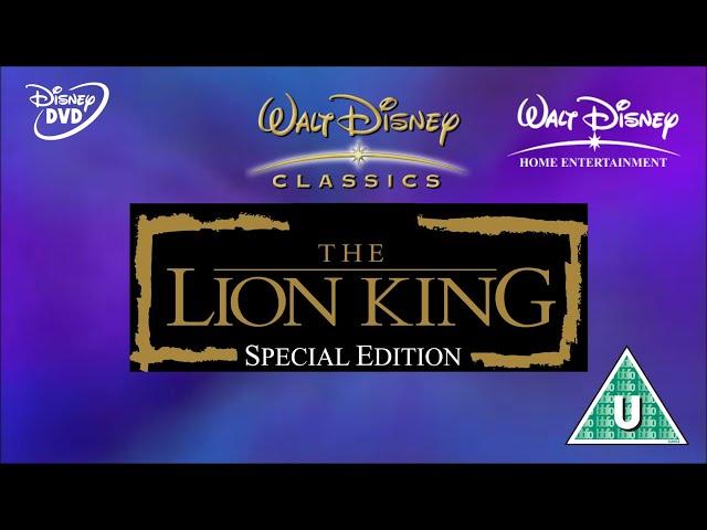 Opening to The Lion King: Special Edition UK DVD (2003)