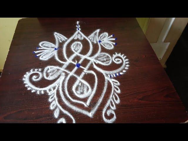 3*1Dot's Rangoli design's Muggulu || Easy Colour Rangoli || Daily Rangoli design's