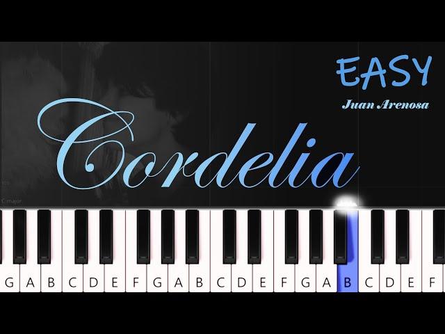 Juan Arenosa - Cordelia ~  SLOW EASY PIANO TUTORIAL