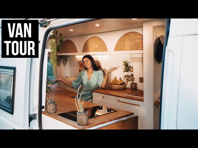 VAN TOUR: Luxury Van With Full Bathroom (Bohemian Style) ∙ Off-Grid Tiny Home For Full-Time Van Life