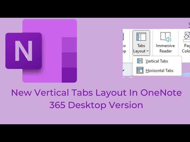 New Vertical Tabs Layout In OneNote 365