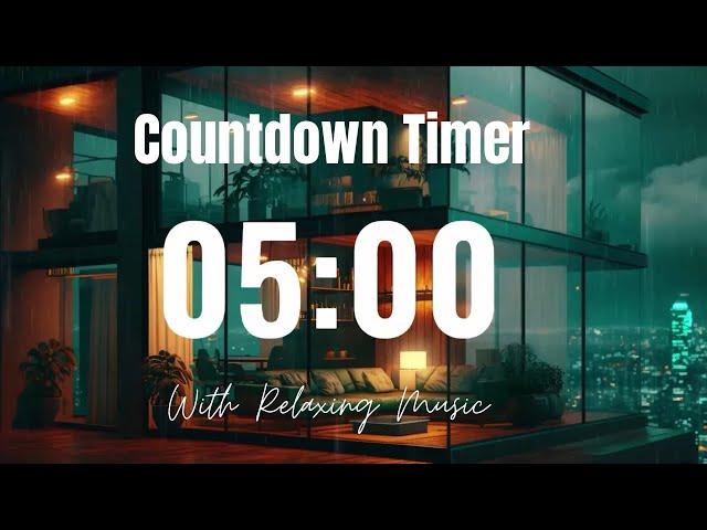 5 minute countdown timer with relaxing music