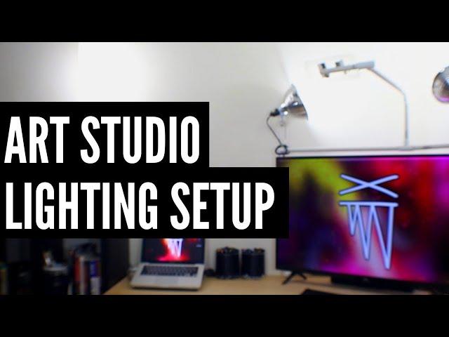 ART STUDIO LIGHTING | Affordable and portable lighting setup for your art studio | ART TIPS