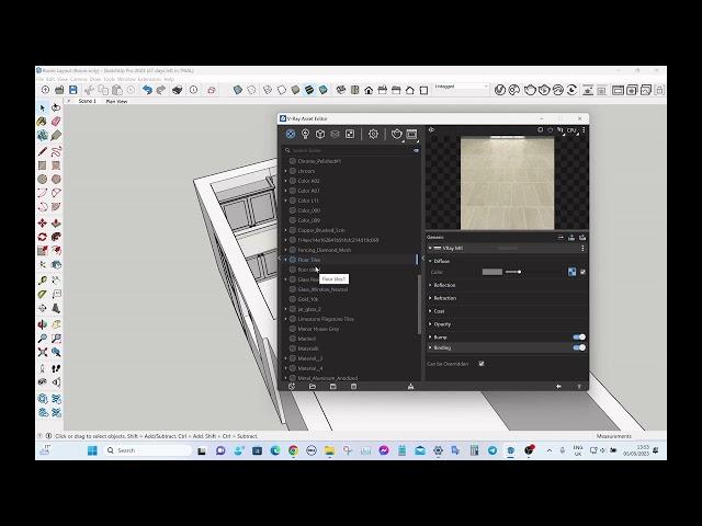 4. Beginner Sketchup Tutorial - Adding Materials in Sketchup using the Vray material editor